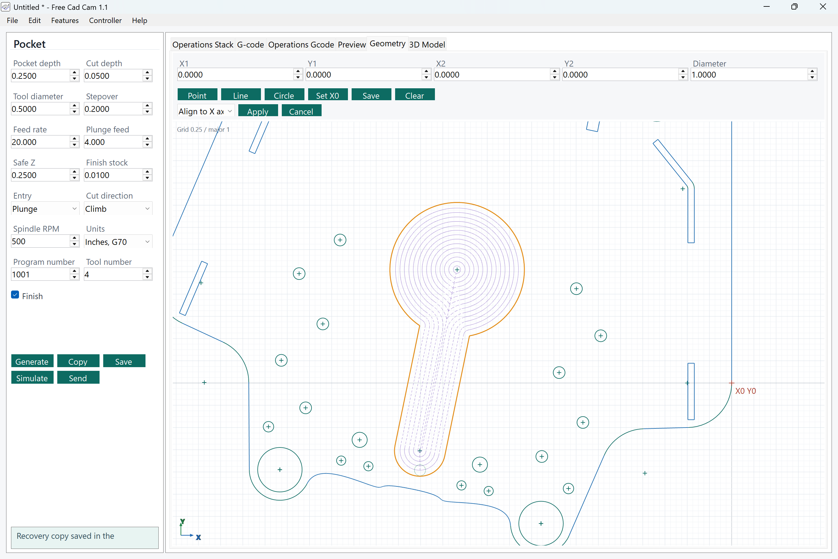 Pocket toolpath generation