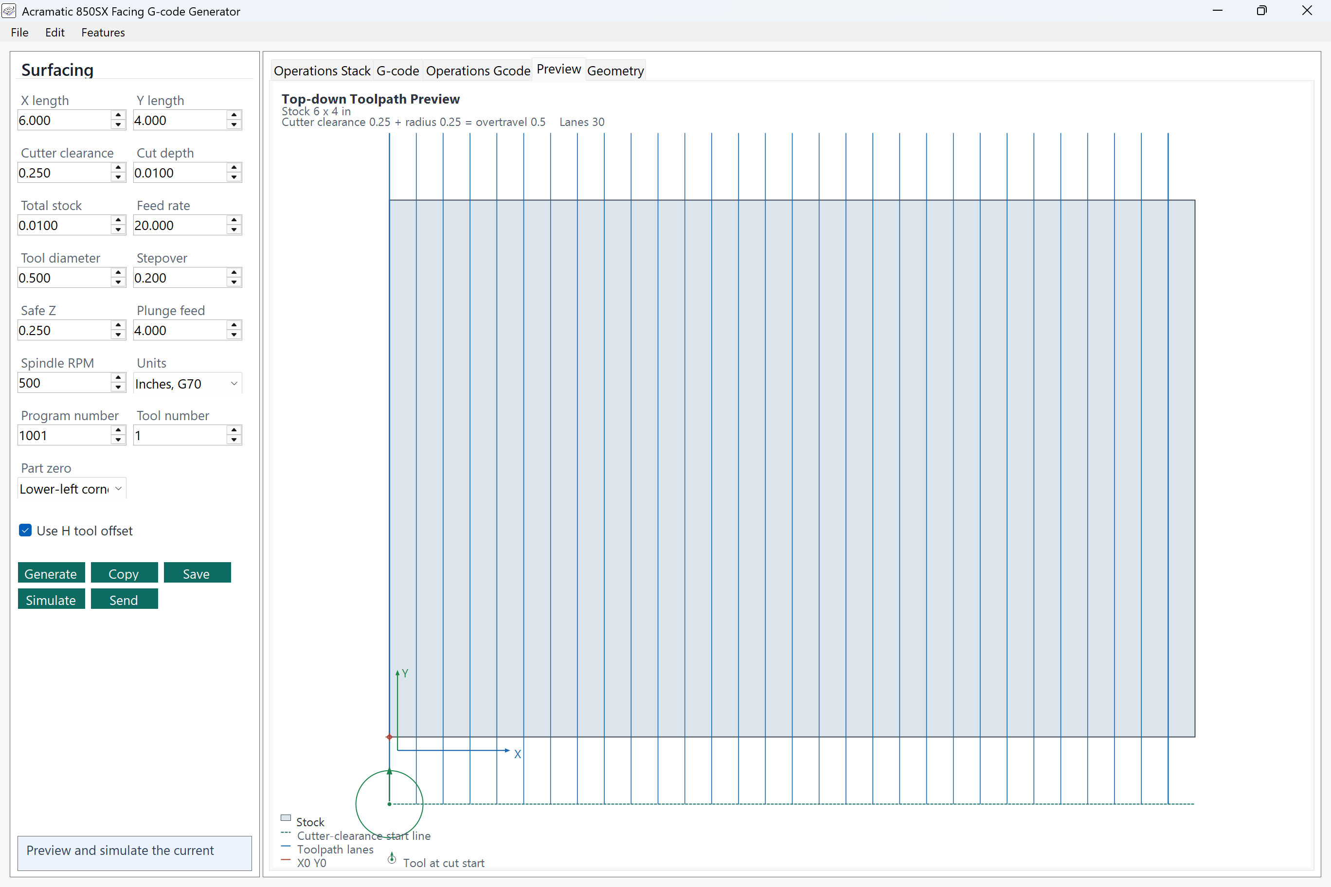Surfacing toolpath preview