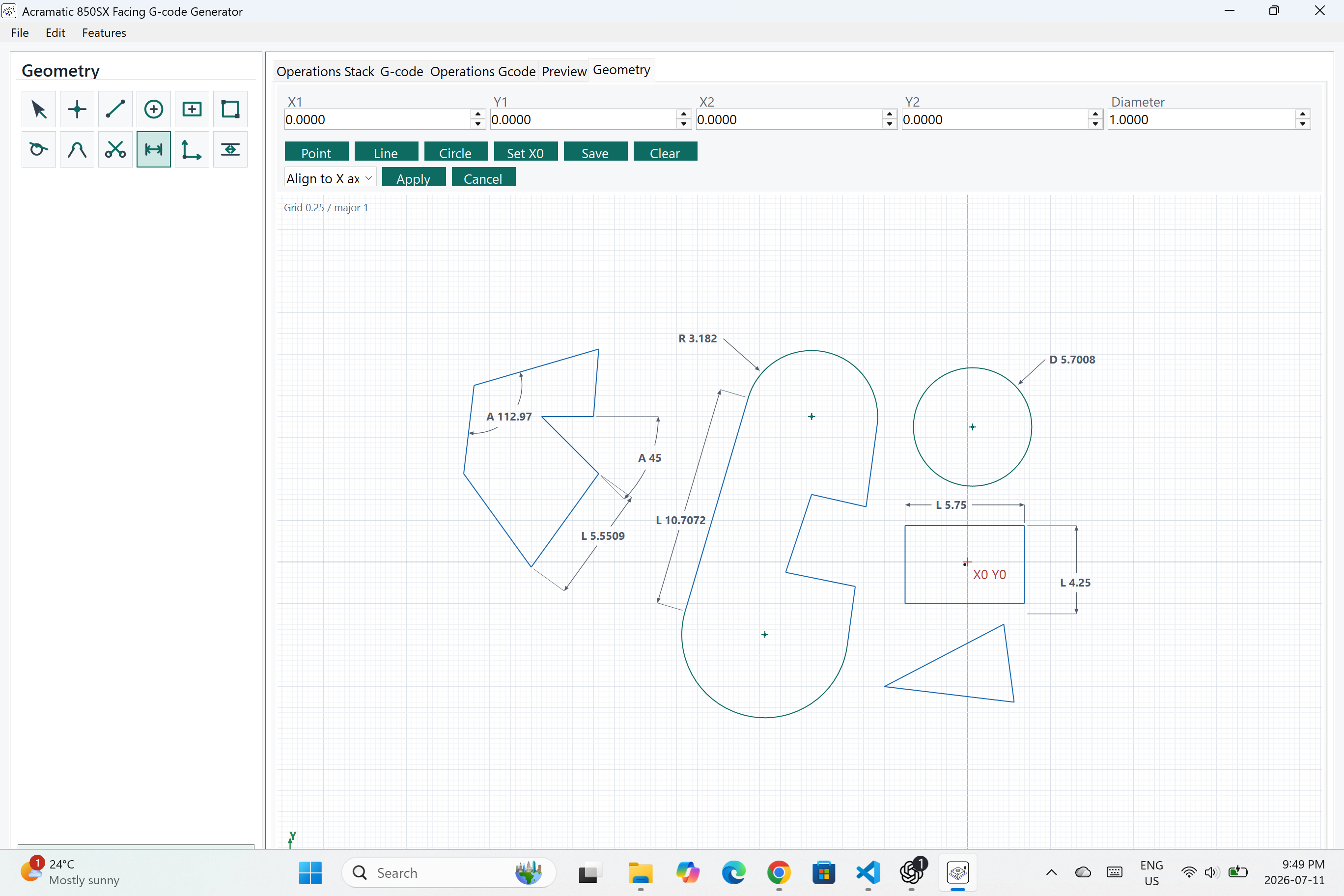 Geometry drawing workspace